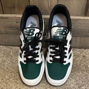 New Balance 480 Men’s White Green Court Sneakers Ortholite Size 9